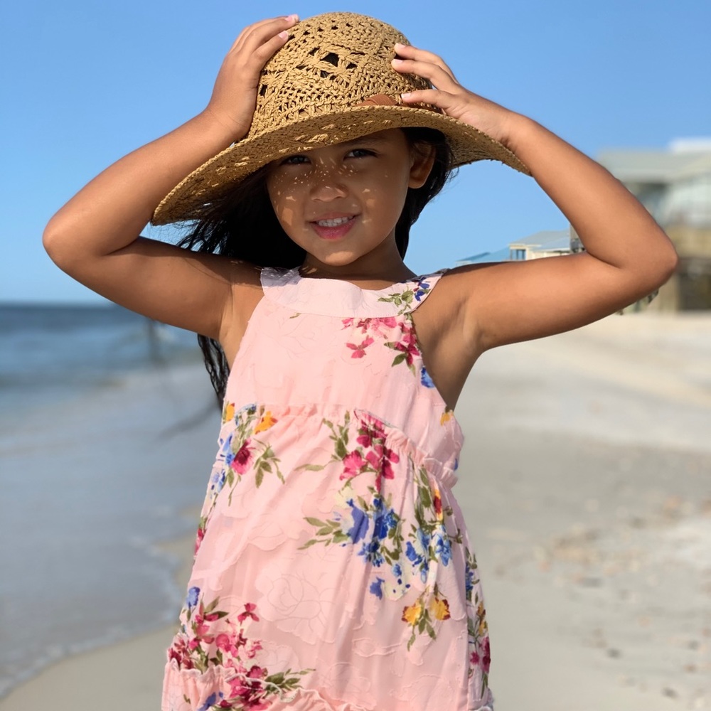 Pink girls floral dress